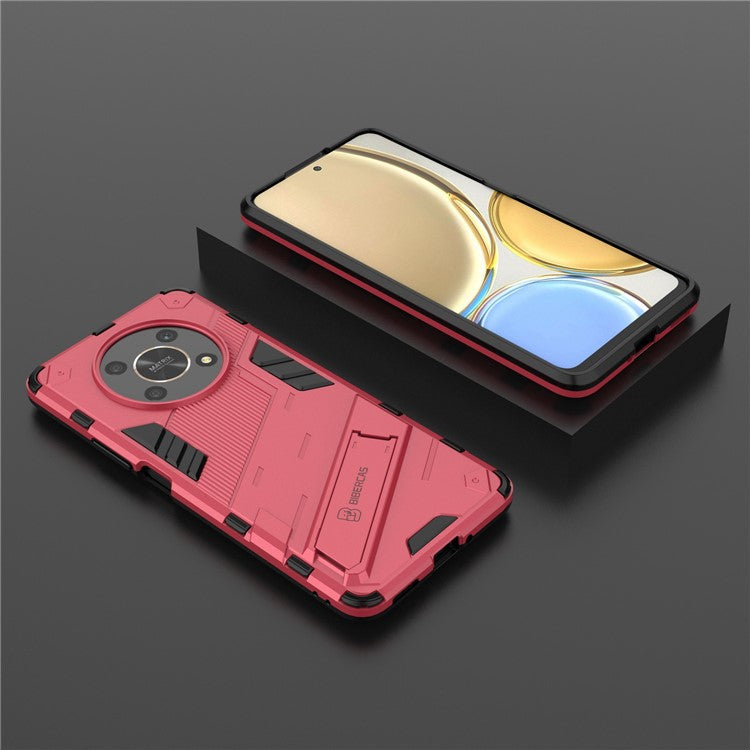 For Honor X9 4G / 5G / X30 5G Drop-proof Hybrid TPU + PC Case Kickstand Protective Phone Back Cover - Rose