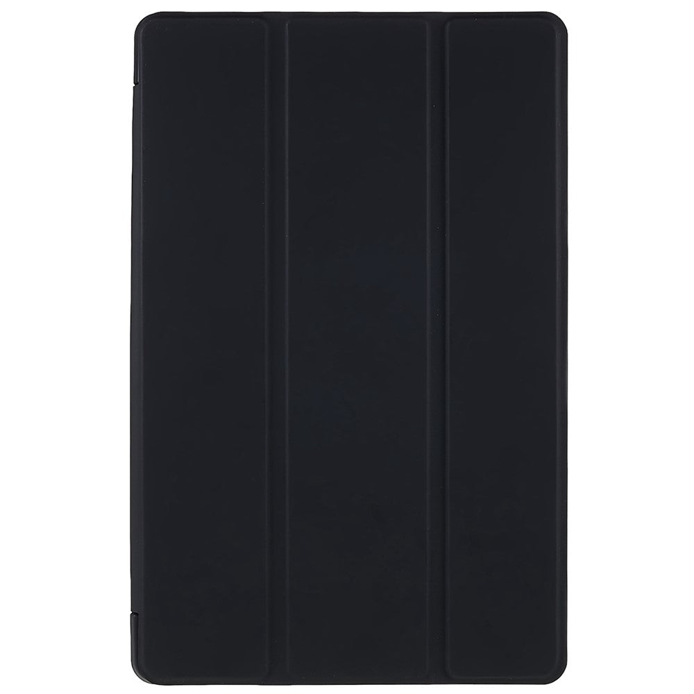 For Lenovo Tab M10 Plus (3rd Gen) / Xiaoxin Pad 2022 10.6 inch Light Thin Anti-wear PU Tablet Case Matte TPU Trifold Stand Cover - Black
