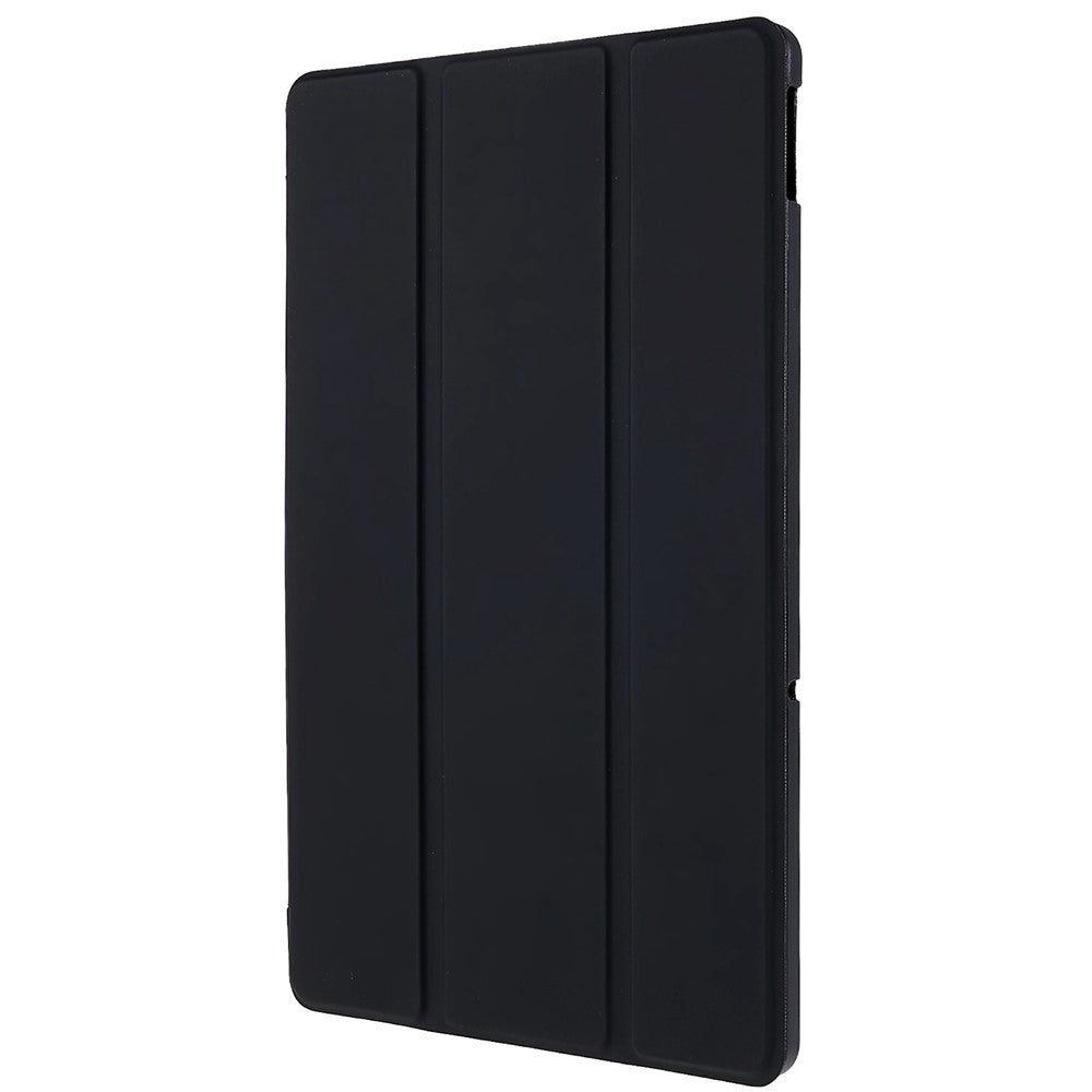 For Lenovo Tab M10 Plus (3rd Gen) / Xiaoxin Pad 2022 10.6 inch Light Thin Anti-wear PU Tablet Case Matte TPU Trifold Stand Cover - Black