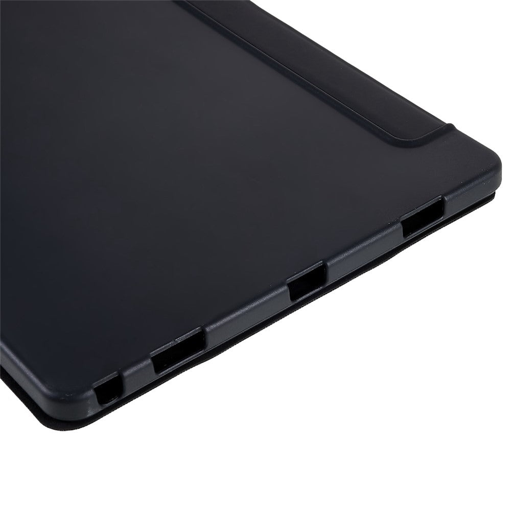 For Lenovo Tab M10 Plus (3rd Gen) / Xiaoxin Pad 2022 10.6 inch Light Thin Anti-wear PU Tablet Case Matte TPU Trifold Stand Cover - Black