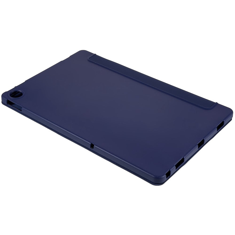 For Lenovo Tab M10 Plus (3rd Gen) / Xiaoxin Pad 2022 10.6 inch Light Thin Anti-wear PU Tablet Case Matte TPU Trifold Stand Cover - Dark Blue