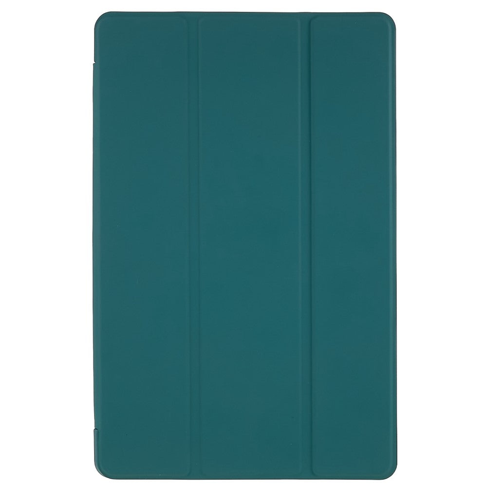 For Lenovo Tab M10 Plus (3rd Gen) / Xiaoxin Pad 2022 10.6 inch Light Thin Anti-wear PU Tablet Case Matte TPU Trifold Stand Cover - Dark Green