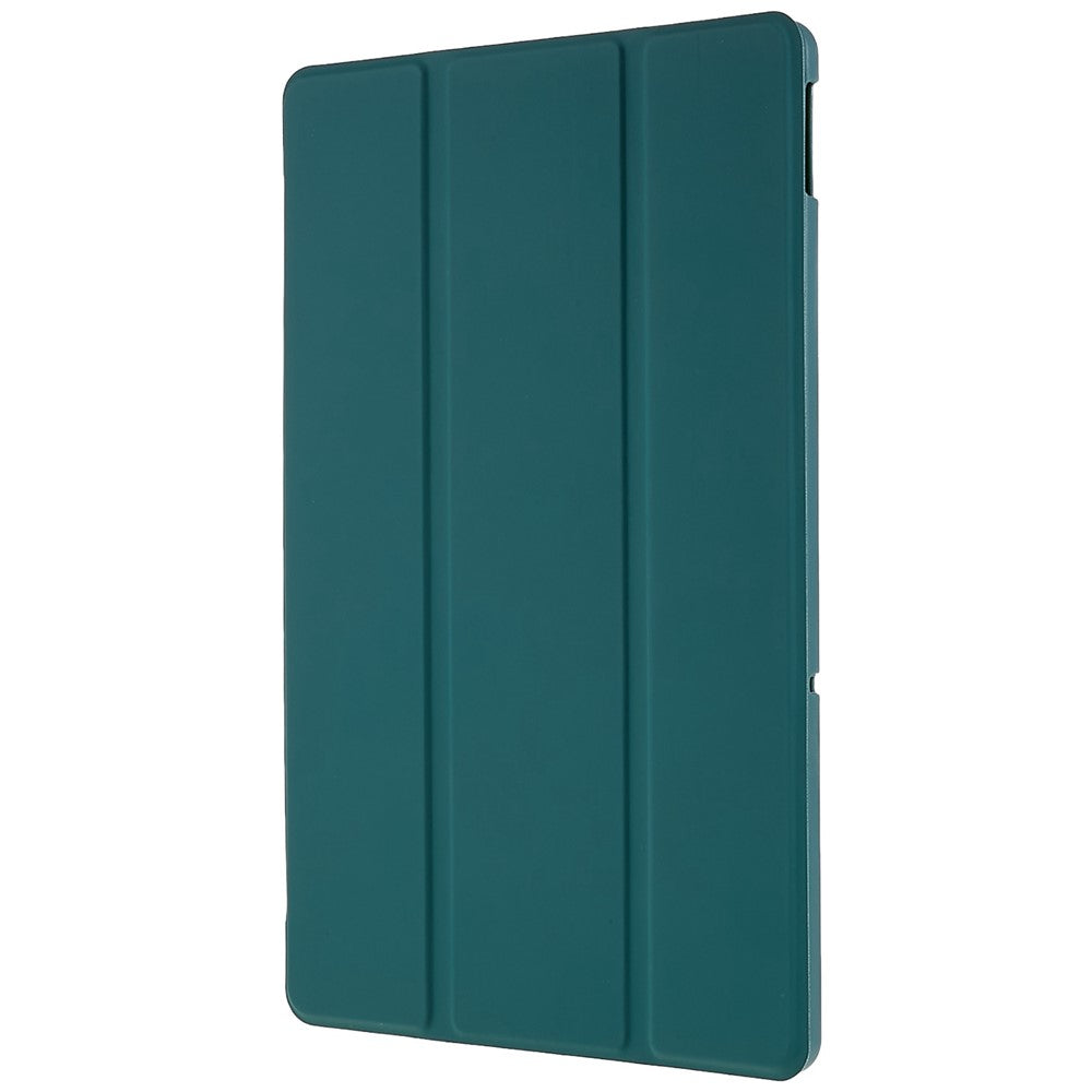 For Lenovo Tab M10 Plus (3rd Gen) / Xiaoxin Pad 2022 10.6 inch Light Thin Anti-wear PU Tablet Case Matte TPU Trifold Stand Cover - Dark Green