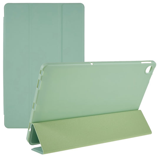 For Lenovo Tab M10 Plus (3rd Gen) / Xiaoxin Pad 2022 10.6 inch Light Thin Anti-wear PU Tablet Case Matte TPU Trifold Stand Cover - Light Green
