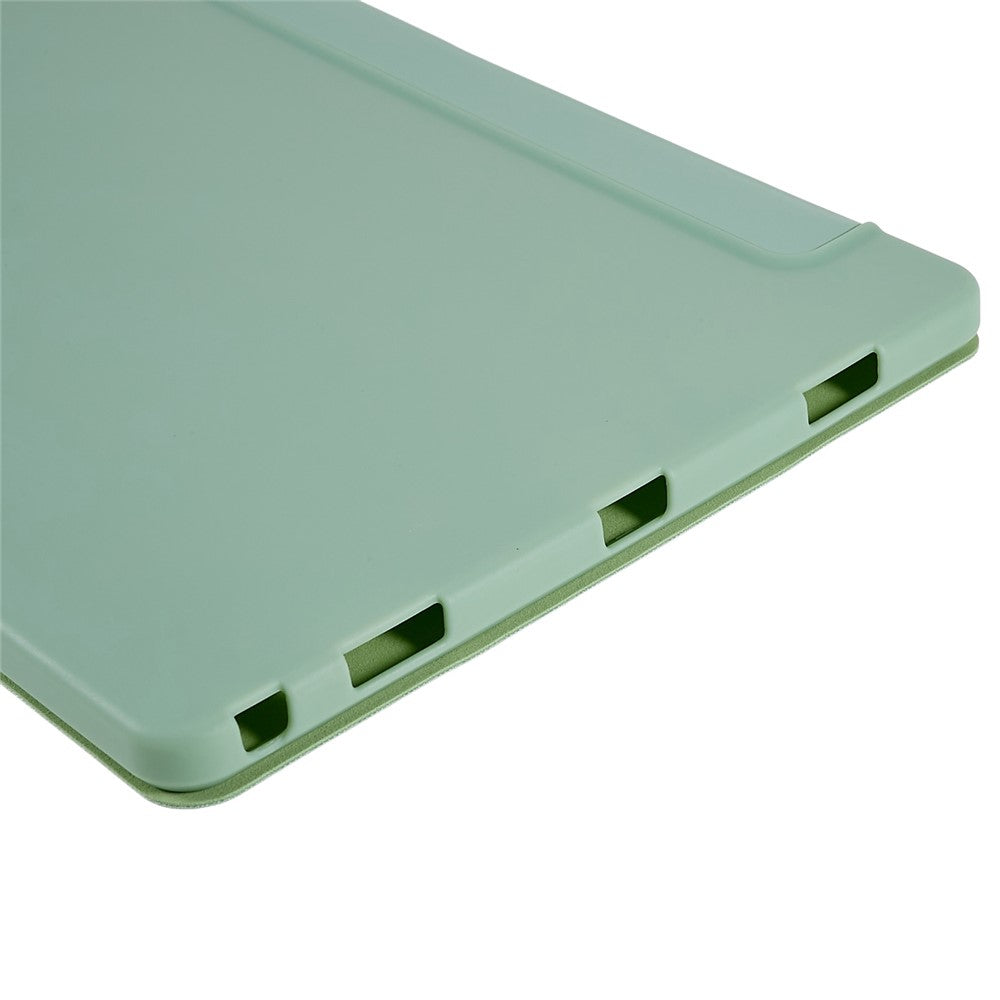For Lenovo Tab M10 Plus (3rd Gen) / Xiaoxin Pad 2022 10.6 inch Light Thin Anti-wear PU Tablet Case Matte TPU Trifold Stand Cover - Light Green