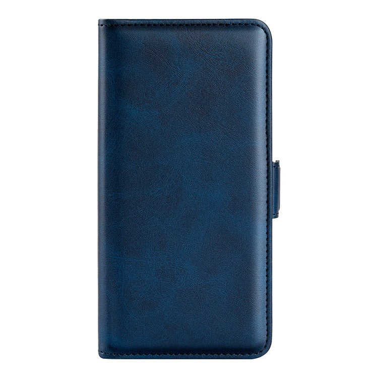 For Honor Magic4 Pro 5G Double Magnetic Clasp Folio Flip Phone Case Textured PU Leather Stand Wallet Cover - Blue