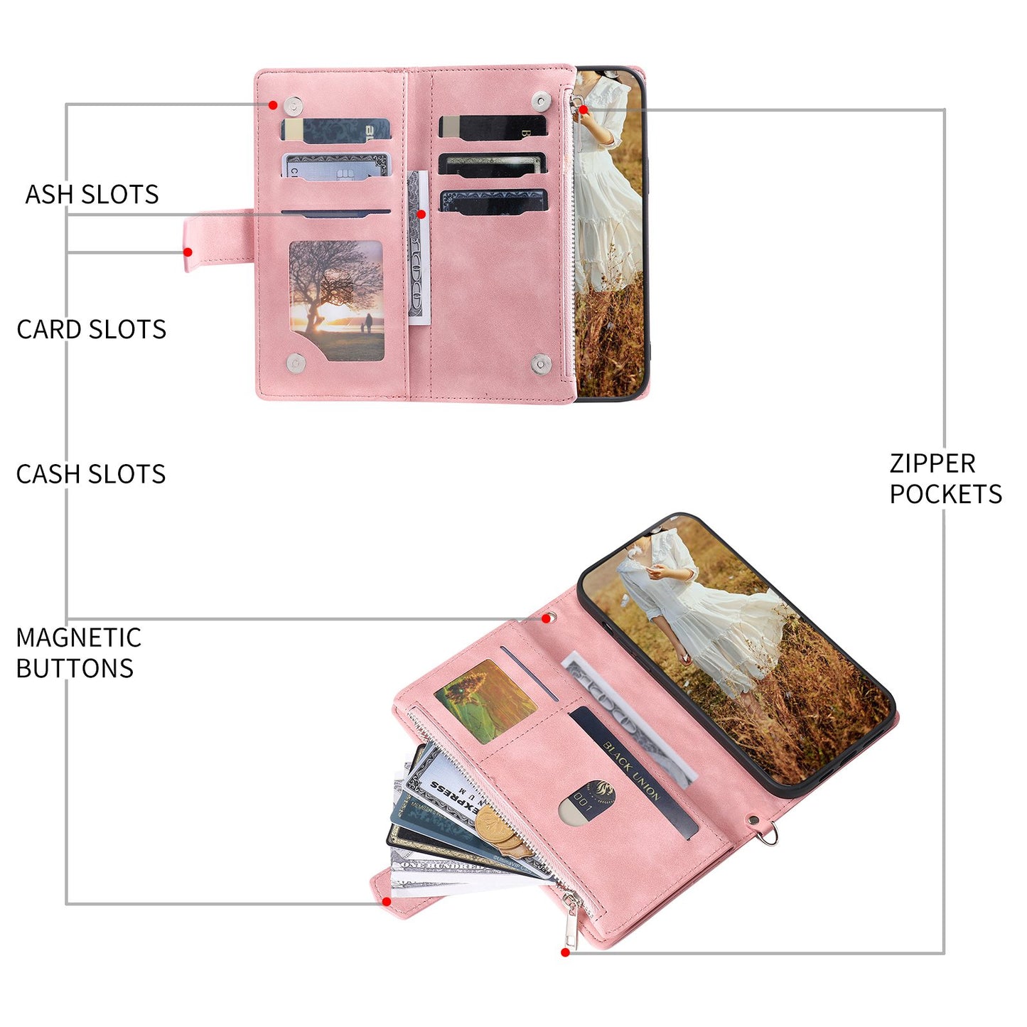 005 Style For Samsung Galaxy S20 FE 4G / 5G / S20 FE 2022 / S20 Lite, PU Leather Anti-scratch Rhombus Texture Phone Case Zipper Pocket Wallet Stand Cover with Lanyard / Strap - Pink