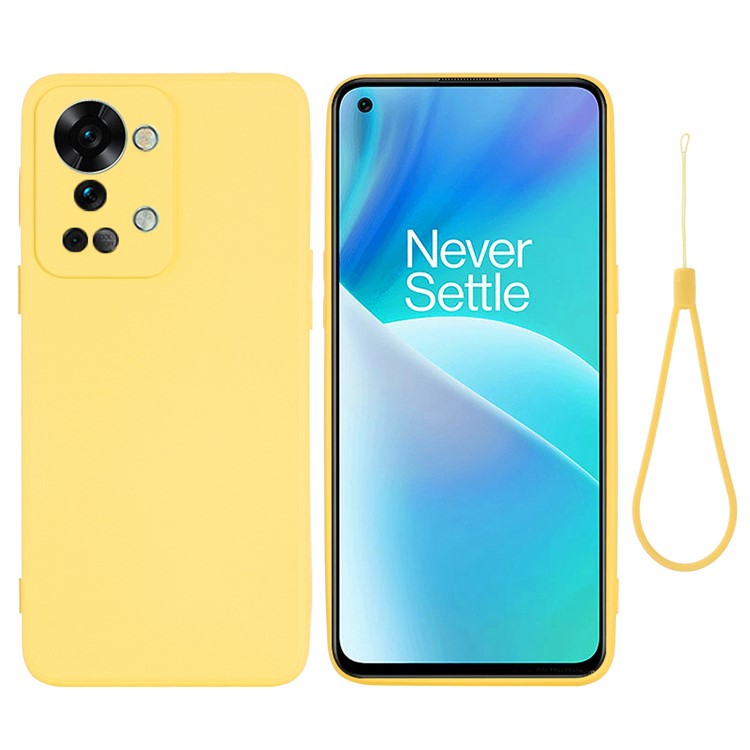 For OnePlus Nord 2T 5G Silicone Phone Case Drop-proof Bumper Cover Mobile Phone Protector - Yellow