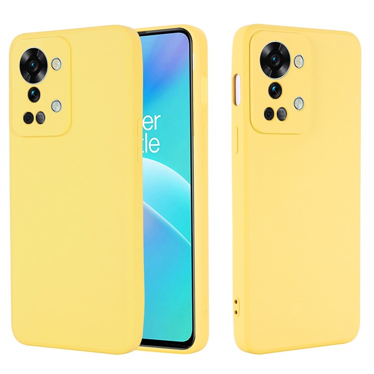 For OnePlus Nord 2T 5G Silicone Phone Case Drop-proof Bumper Cover Mobile Phone Protector - Yellow