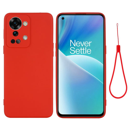 For OnePlus Nord 2T 5G Silicone Phone Case Drop-proof Bumper Cover Mobile Phone Protector - Red