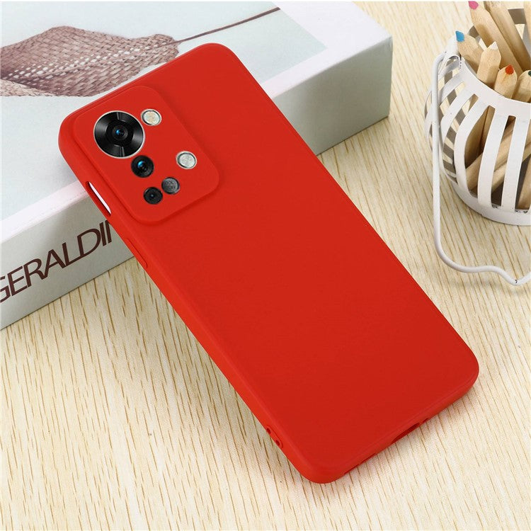 For OnePlus Nord 2T 5G Silicone Phone Case Drop-proof Bumper Cover Mobile Phone Protector - Red