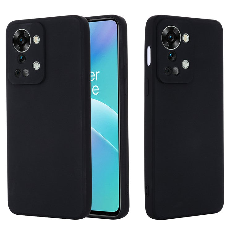 For OnePlus Nord 2T 5G Silicone Phone Case Drop-proof Bumper Cover Mobile Phone Protector - Black