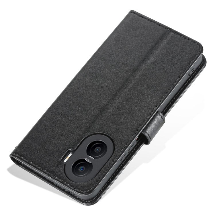 AZNS Anti-fall Flip Wallet Case for Honor X40i 5G, Full Protection PU Leather Phone Cover Shell with Viewing Stand - Black