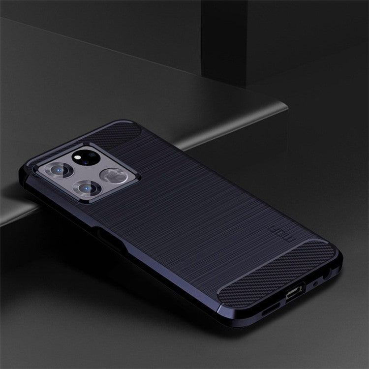 MOFI JK TPU Series-1 for OnePlus Ace Racing 5G Anti-dust Soft TPU Cell Phone Case Brushed Surface Carbon Fiber Phone Shell - Blue