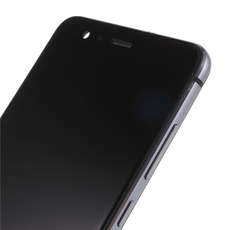 For Huawei P10 Lite Grade C LCD Screen and Digitizer Assembly + Frame Replacement Part (without Logo) - Black