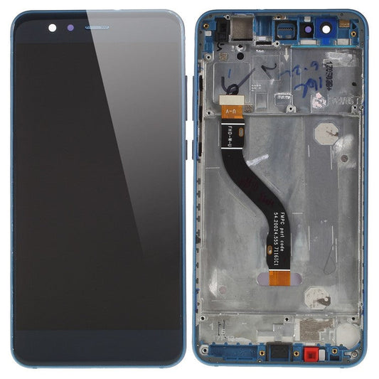 For Huawei P10 Lite Grade C LCD Screen and Digitizer Assembly + Frame Replacement Part (without Logo) - Blue