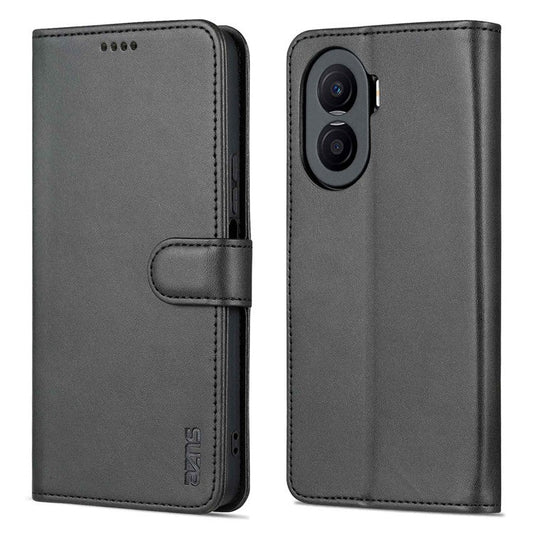 AZNS For Honor X40i 5G PU Leather Flip Phone Cover Anti-drop Protection Stand Wallet Case - Black