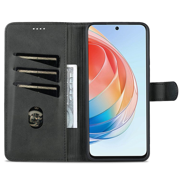 AZNS For Honor X40i 5G PU Leather Flip Phone Cover Anti-drop Protection Stand Wallet Case - Black