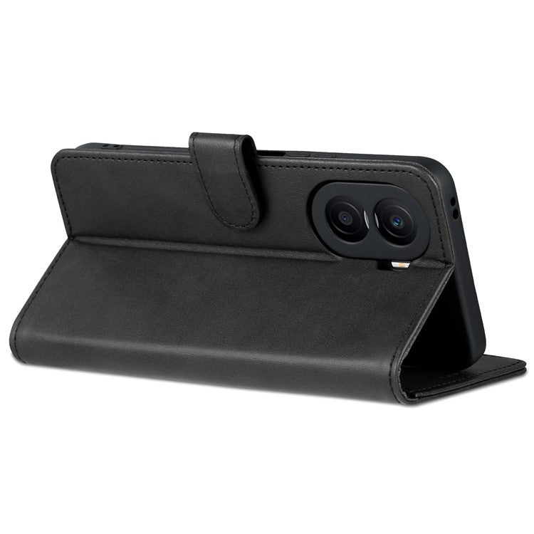 AZNS For Honor X40i 5G PU Leather Flip Phone Cover Anti-drop Protection Stand Wallet Case - Black