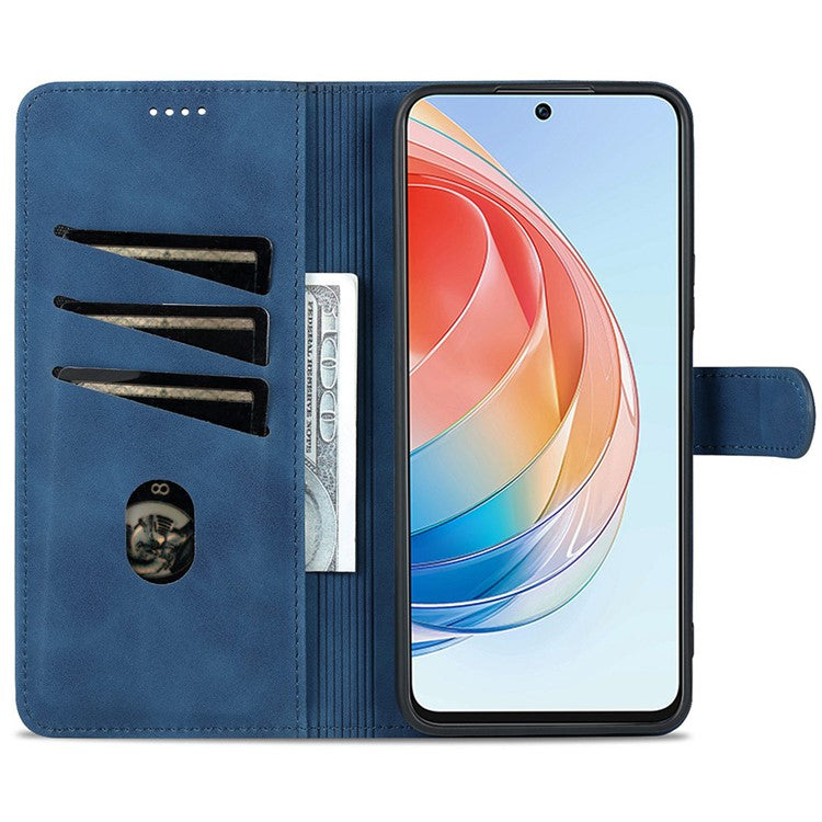 AZNS For Honor X40i 5G PU Leather Flip Phone Cover Anti-drop Protection Stand Wallet Case - Blue