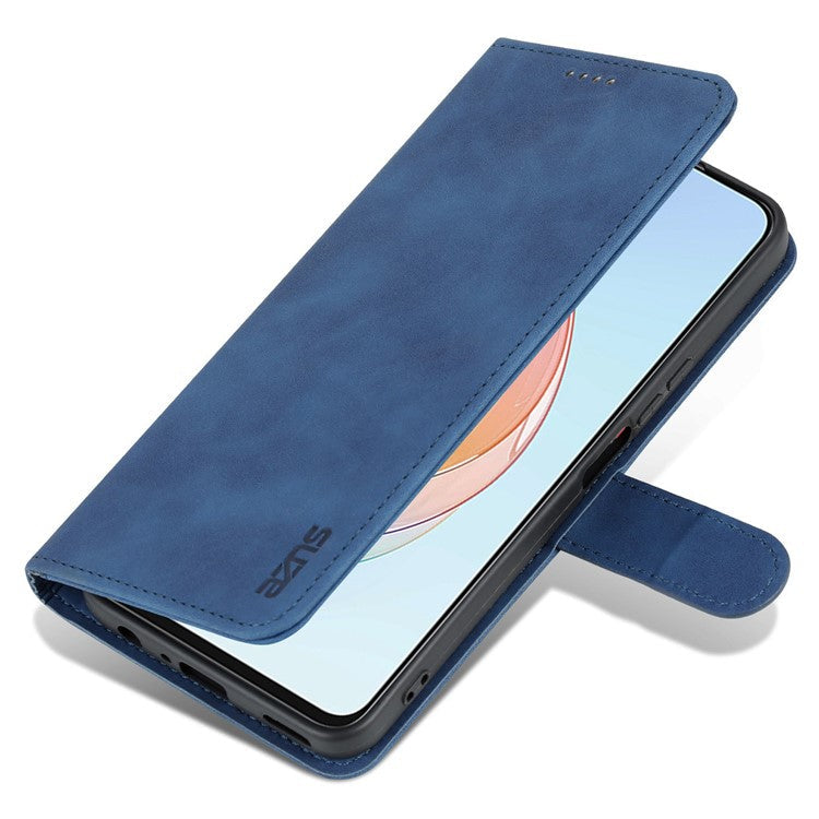 AZNS For Honor X40i 5G PU Leather Flip Phone Cover Anti-drop Protection Stand Wallet Case - Blue