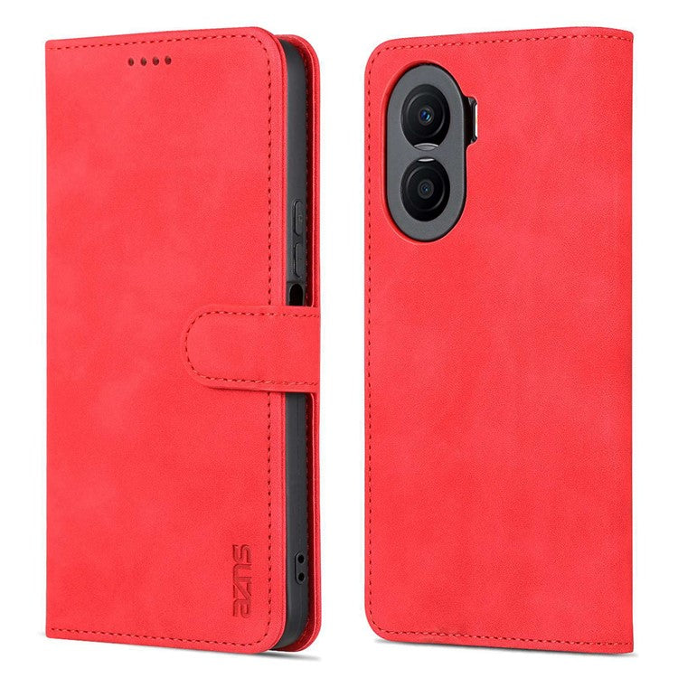 AZNS For Honor X40i 5G PU Leather Flip Phone Cover Anti-drop Protection Stand Wallet Case - Red
