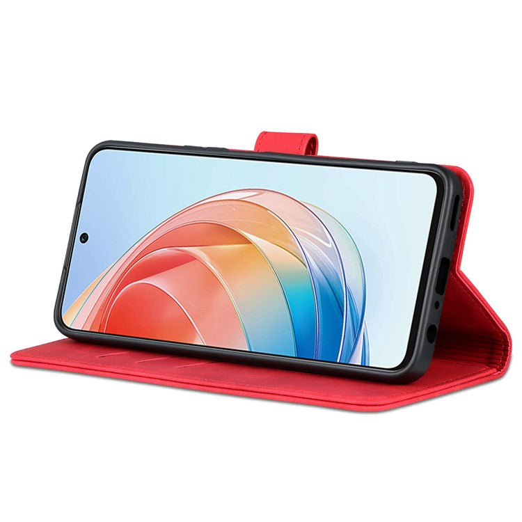 AZNS For Honor X40i 5G PU Leather Flip Phone Cover Anti-drop Protection Stand Wallet Case - Red