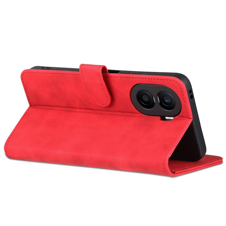 AZNS For Honor X40i 5G PU Leather Flip Phone Cover Anti-drop Protection Stand Wallet Case - Red