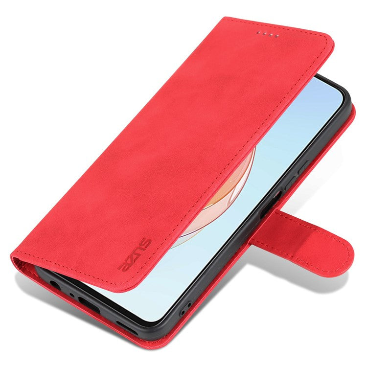 AZNS For Honor X40i 5G PU Leather Flip Phone Cover Anti-drop Protection Stand Wallet Case - Red