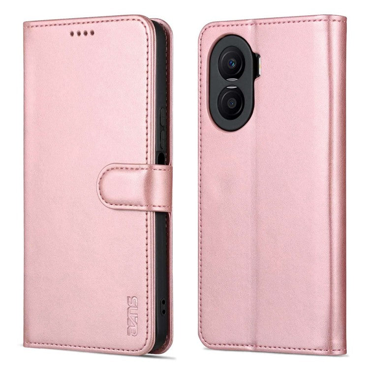 AZNS For Honor X40i 5G PU Leather Flip Phone Cover Anti-drop Protection Stand Wallet Case - Rose Gold