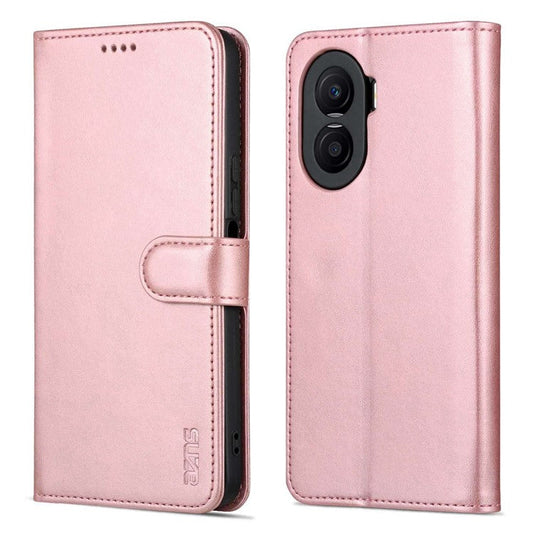AZNS For Honor X40i 5G PU Leather Flip Phone Cover Anti-drop Protection Stand Wallet Case - Rose Gold
