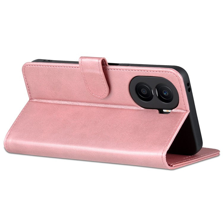 AZNS For Honor X40i 5G PU Leather Flip Phone Cover Anti-drop Protection Stand Wallet Case - Rose Gold