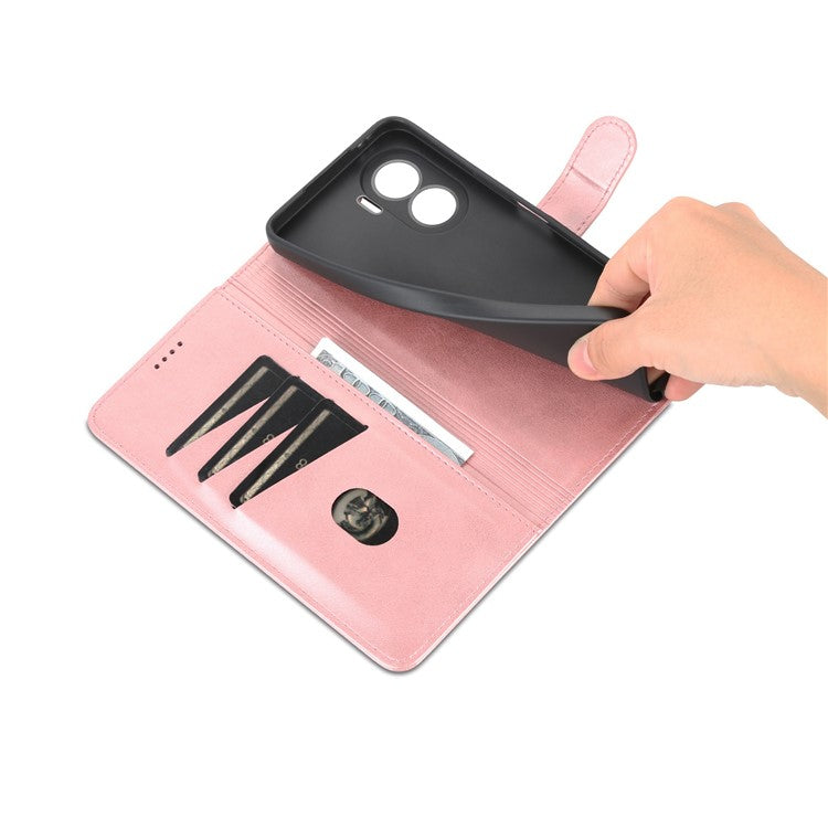 AZNS For Honor X40i 5G PU Leather Flip Phone Cover Anti-drop Protection Stand Wallet Case - Rose Gold