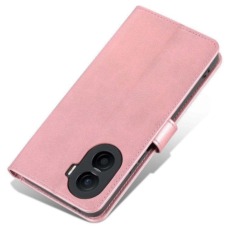AZNS For Honor X40i 5G PU Leather Flip Phone Cover Anti-drop Protection Stand Wallet Case - Rose Gold