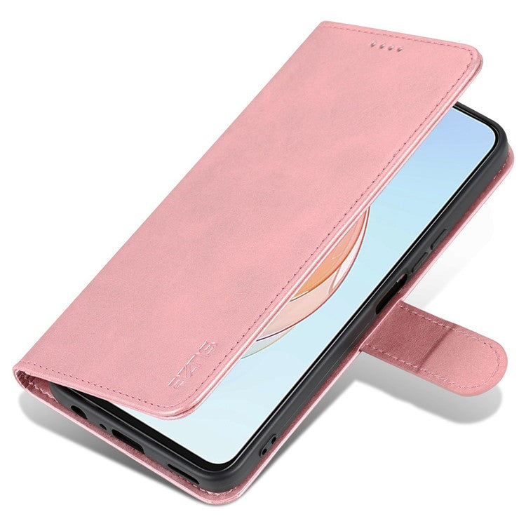 AZNS For Honor X40i 5G PU Leather Flip Phone Cover Anti-drop Protection Stand Wallet Case - Rose Gold