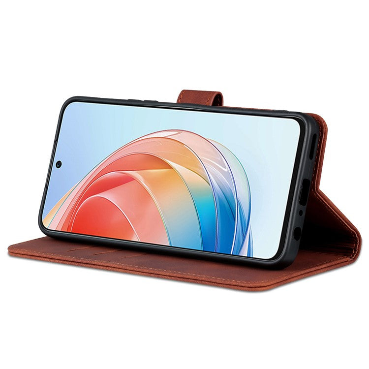 AZNS For Honor X40i 5G PU Leather Flip Phone Cover Anti-drop Protection Stand Wallet Case - Brown