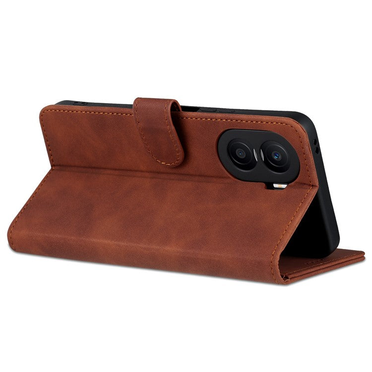 AZNS For Honor X40i 5G PU Leather Flip Phone Cover Anti-drop Protection Stand Wallet Case - Brown