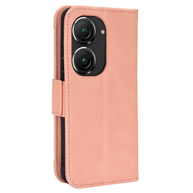Mobile Phone Case for Asus Zenfone 10 5G / 9 5G Stand Feature Multiple Card Slots PU Leather Wallet Full Protection Cover - Pink