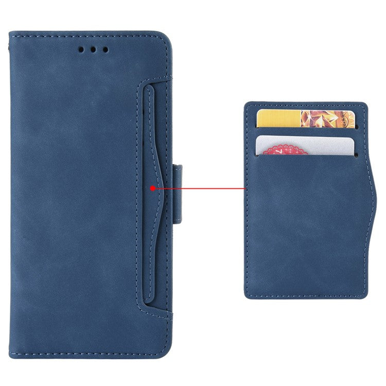 Mobile Phone Case for Asus Zenfone 10 5G / 9 5G Stand Feature Multiple Card Slots PU Leather Wallet Full Protection Cover - Blue