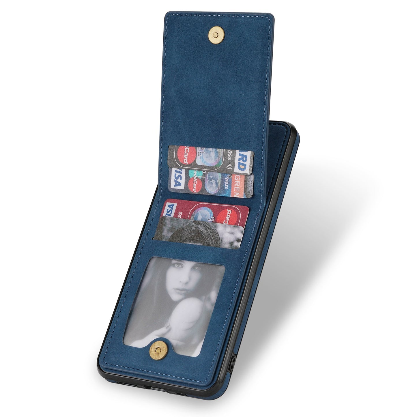 N.BEKUS Anti-fall Phone Case For Samsung Galaxy S20 FE / S20 FE 5G / S20 FE 2022 / S20 Lite, Vertical Card Holder Kickstand PU Leather+TPU RFID Blocking Phone Cover - Blue