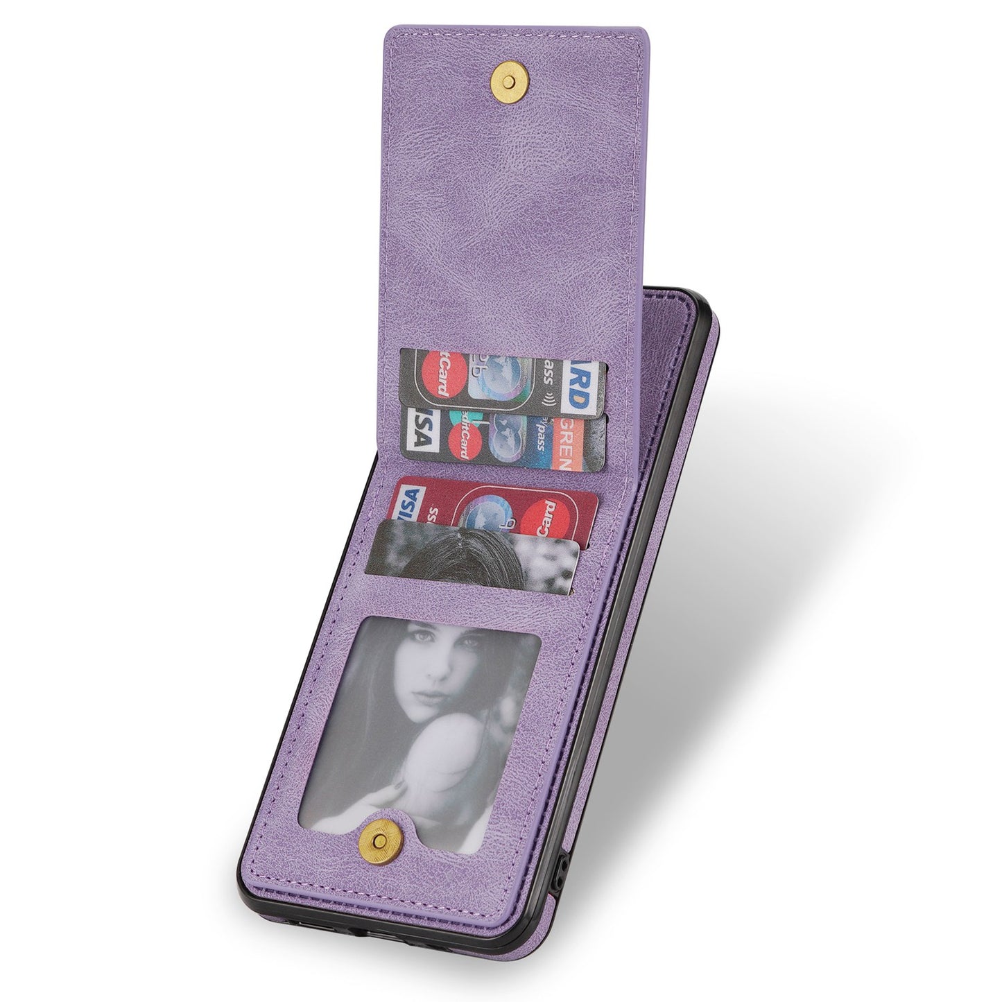 N.BEKUS Anti-fall Phone Case For Samsung Galaxy S20 FE / S20 FE 5G / S20 FE 2022 / S20 Lite, Vertical Card Holder Kickstand PU Leather+TPU RFID Blocking Phone Cover - Purple