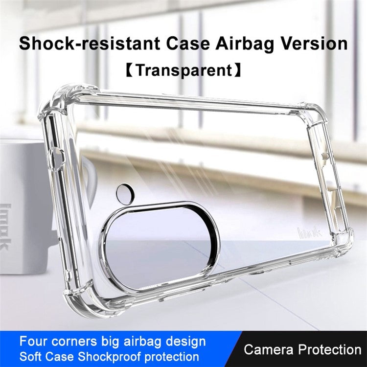 IMAK For Asus Zenfone 9 5G Soft Skin Flexible TPU Case Reinforced Corners Scratch Resistant Protective Cover - Transparent