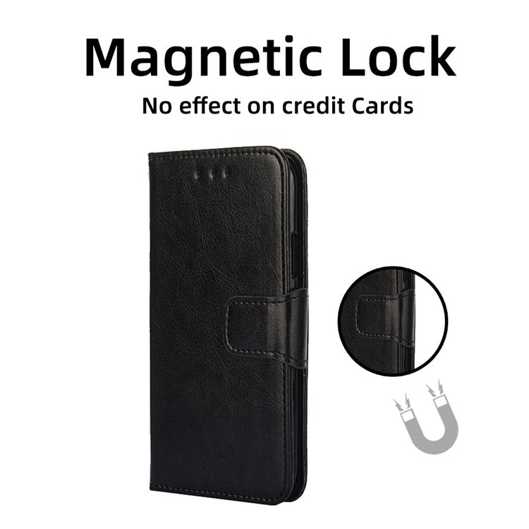 For OnePlus 10T 5G / Ace Pro 5G Texture PU Leather Wallet Flip Case Folio Book Design Magnetic Closure Stand Protective Cover - Black