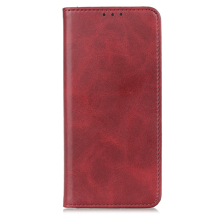 For Asus ROG Phone 6 5G Magnetic Auto-absorbed Stand Wallet Case Split Leather TPU Full Protection Phone Cover - Red