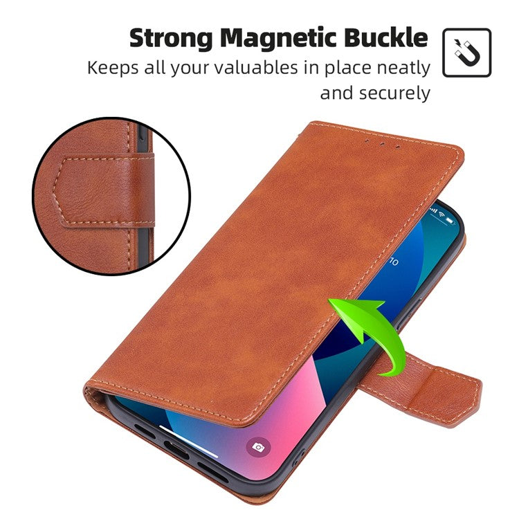 For OnePlus 10T 5G / Ace Pro 5G Anti-drop Phone Case Cowhide Texture RFID Blocking PU Leather Phone Cover with Wallet Stand - Brown