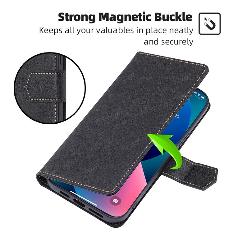 For OnePlus 10T 5G / Ace Pro 5G Anti-drop Phone Case Cowhide Texture RFID Blocking PU Leather Phone Cover with Wallet Stand - Black