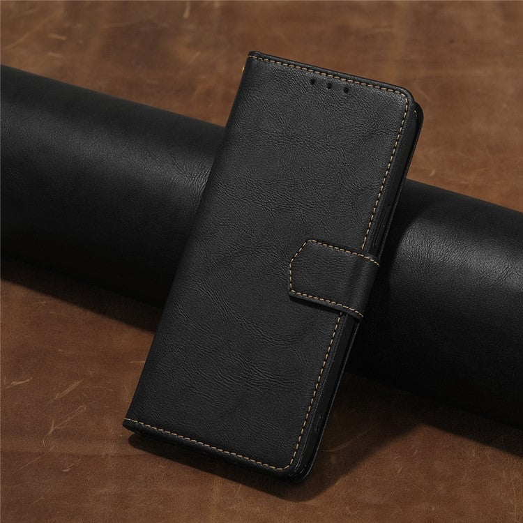 For OnePlus 10T 5G / Ace Pro 5G Anti-drop Phone Case Cowhide Texture RFID Blocking PU Leather Phone Cover with Wallet Stand - Black