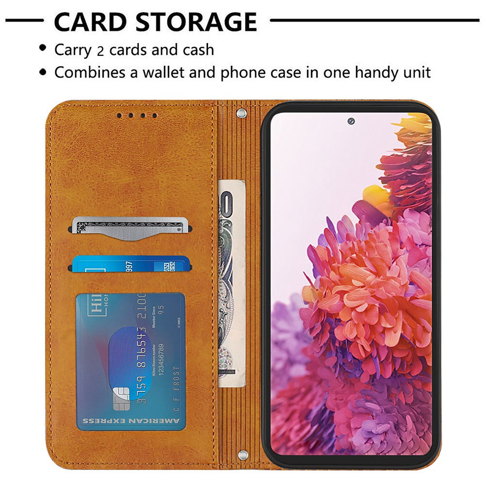 YB Imprinting Series-5 For Samsung Galaxy S20 FE / S20 FE 5G / S20 FE (2022) / S20 Lite Soccer Pattern Imprinted Leather Case Stand Wallet Phone Cover - Yellow