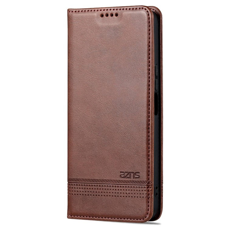 AZNS For Honor X40i 5G Anti-scratch PU Leather Viewing Stand Flip Cover Wallet Magnetic Auto Closing Phone Case - Coffee