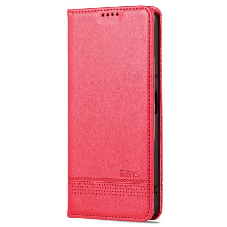 AZNS For Honor X40i 5G Anti-scratch PU Leather Viewing Stand Flip Cover Wallet Magnetic Auto Closing Phone Case - Red